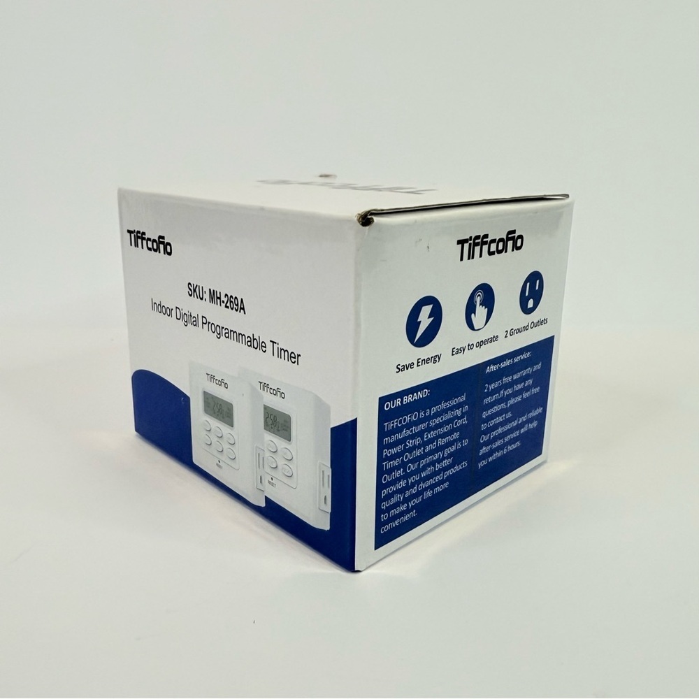 Tiffcofio MH-269A Indoor Digital Programmable Timer Outlet 2 Grounded Plugs 15A - Picture 5 of 8